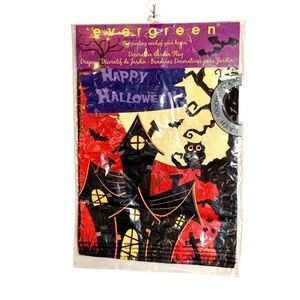 Evergreen Halloween Garden Flag New Haunted House